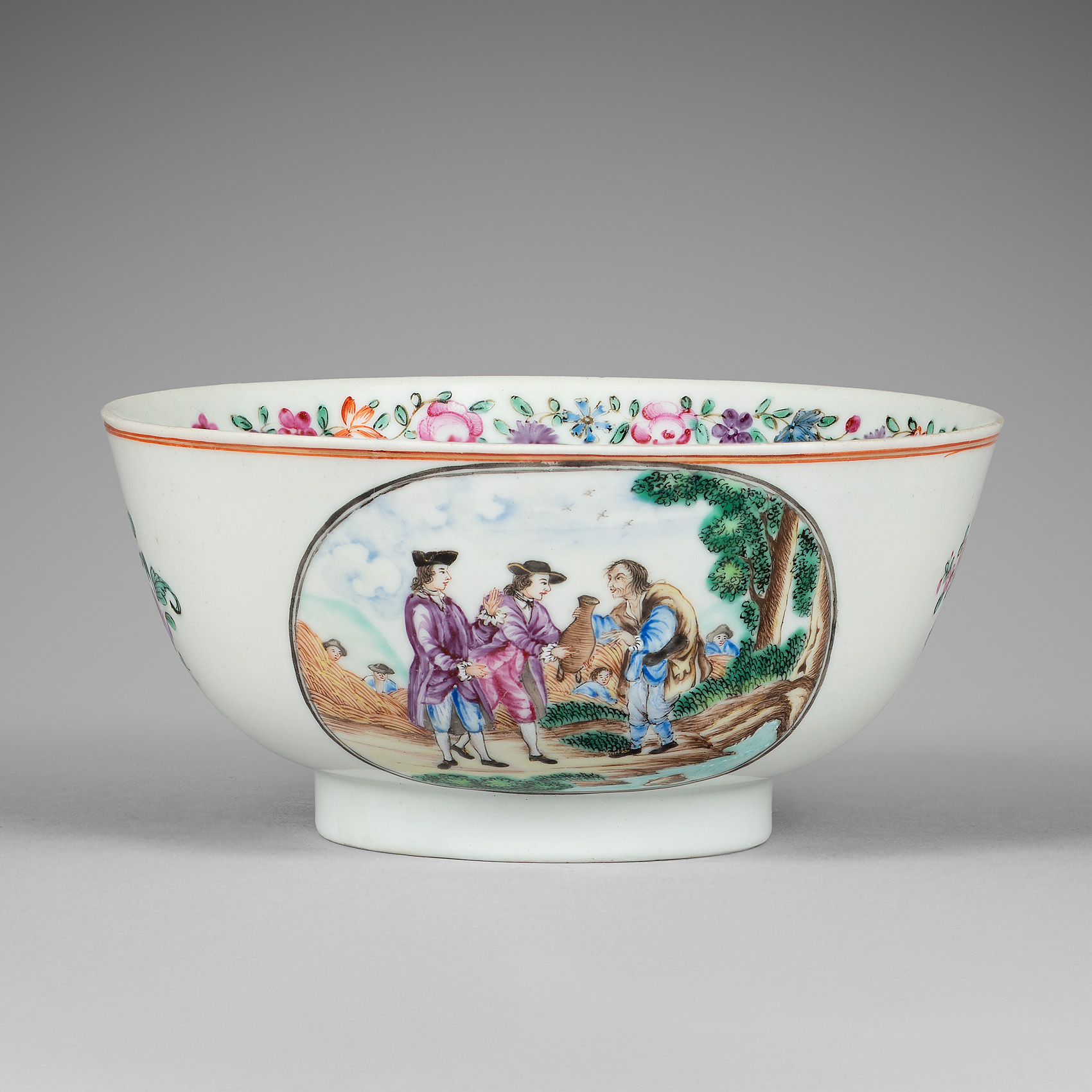famille rose porcelaine chine décor européen