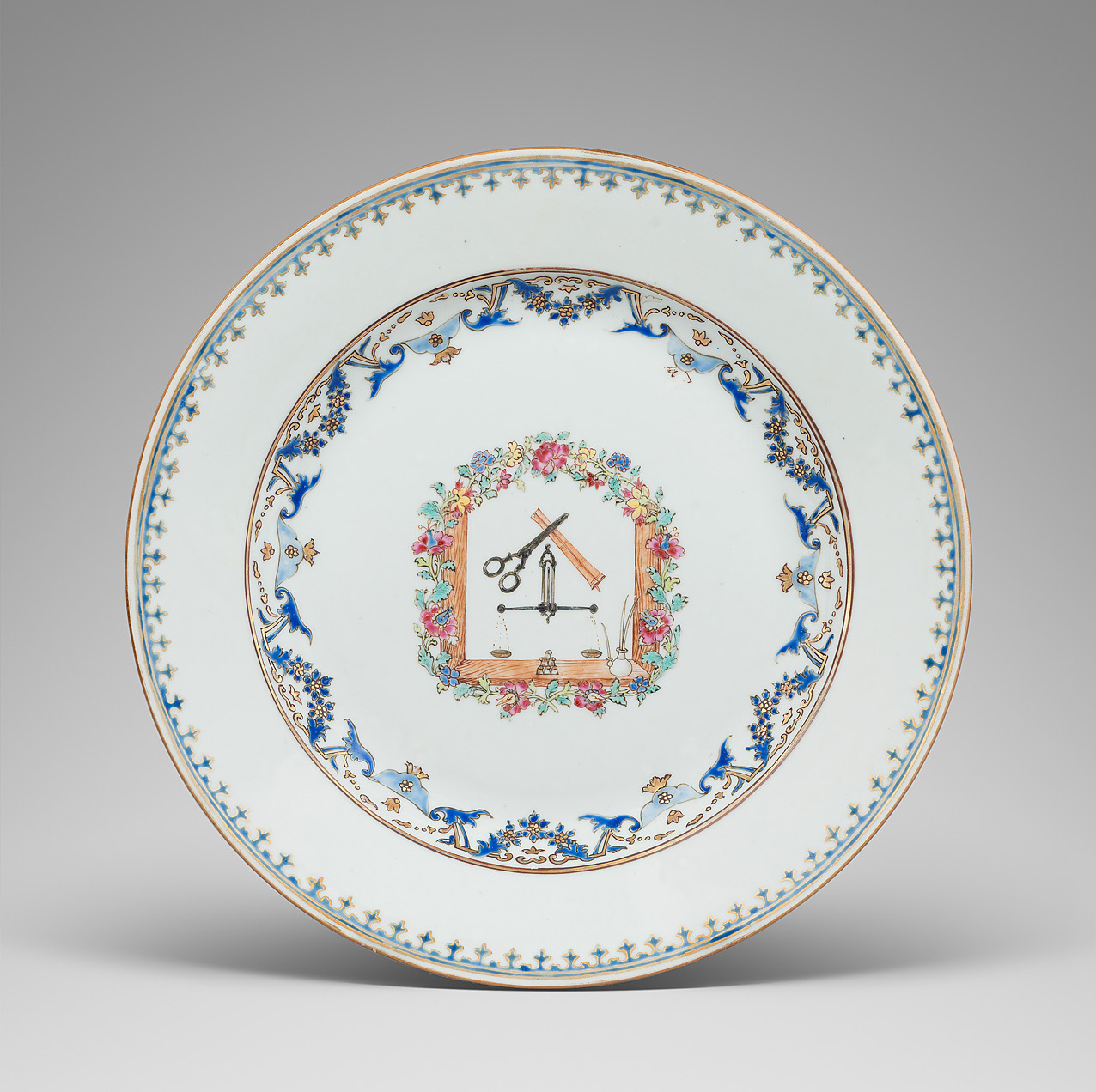 Chinese Export plate China Trade Subject Canton Shroff Qianlong