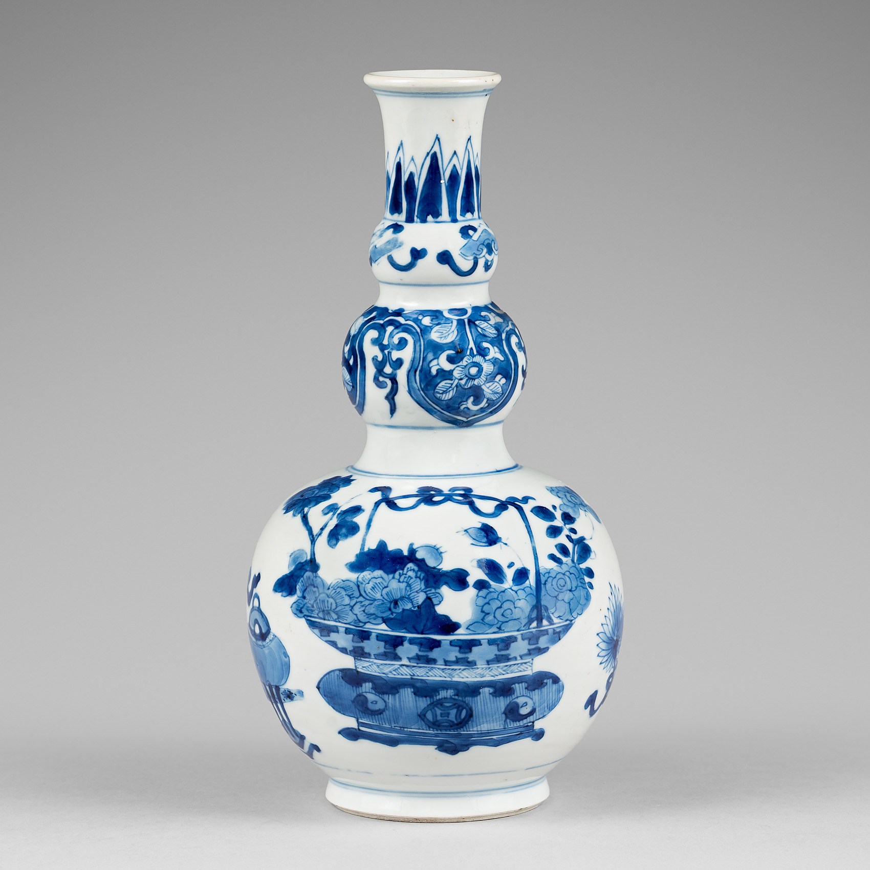 chinese blue white kangxi double gourde